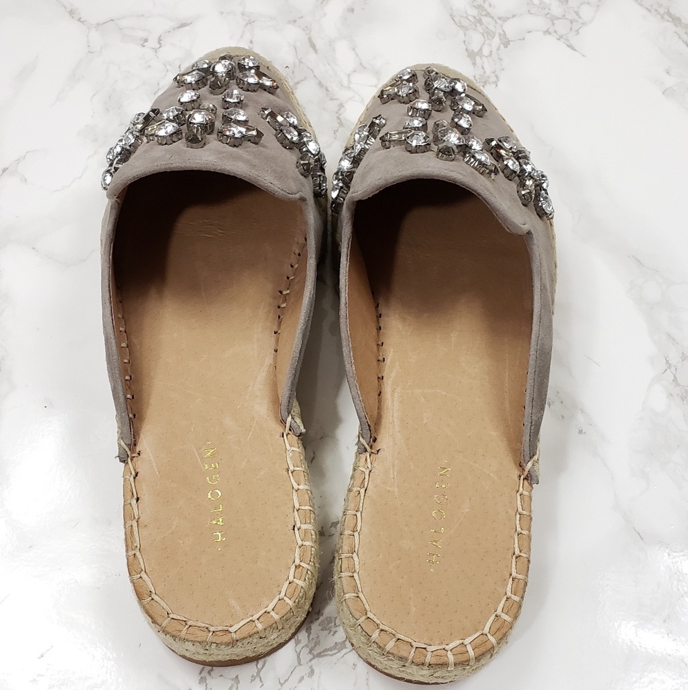 Halogen Espadrille Suede Crystal Embellished Mule - Picture 4 of 5
